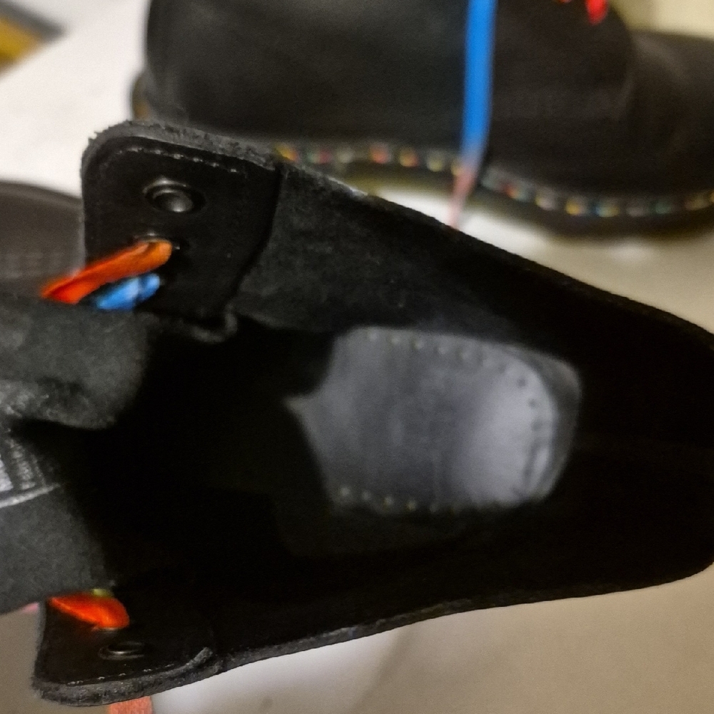 NWOT Dr. Martens Black Boots with Rainbow Stitching & Laces 1460 Pascal - Picture 6 of 7